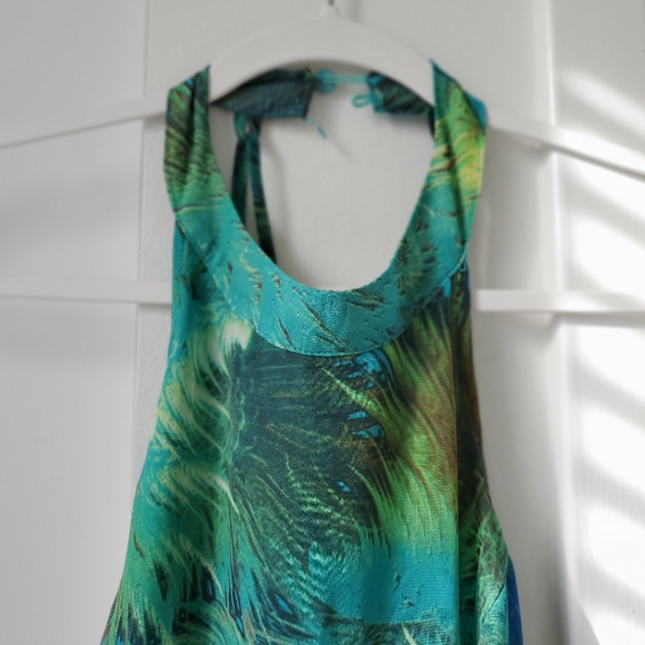 ♡SOLD♡ Luxxel Green Tropical Print Maxi Size S - Picture 10 of 16